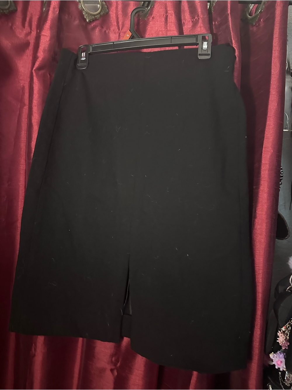 MM Lafleur Black Pencil Skirt with Front Slit